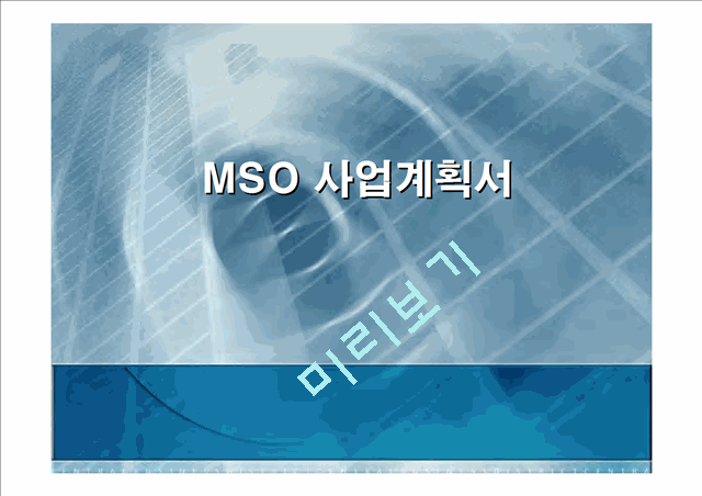 [사업계획서] MSO사업계획서   (1 )